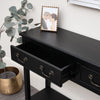Large Black 2 Drawer Console Table storage shelf vintage furniture hallway