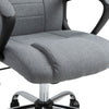Vinsetto Linen Office Chair 360° Swivel High Back Wide Adjustable Seat Grey
