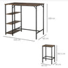 Breakfast Bar Table Vintage Industrial 2 Stools Tall Kitchen Dining Compact Set