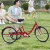 24inch Adult Tricycle 6-Speed Tricycle 3-Wheel Bike With Shopping Basket 110cm