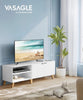 VASAGLE White TV Unit, 140 cm Long with 2 Doors, Adjustable Shelf, for TVs