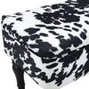 Storage Ottoman Seat Cow Print Velvet Bed End Stool Entryway Rest Window Bench