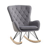 Rhombic Velvet Wing Back Armchair Rocking Chair Lounge Recliner Rocker Tub Sofa
