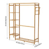 Bamboo Clothes Rail Rack Garment Hanging Stand Open Wardrobe Shelf, 120X30X147CM