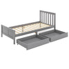 3ft Single Bed Wooden Solid Pine Kids Storage Bed Frame w/ 2 Drawers Grey 90x190
