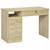Wooden Computer Table Office Desk Study Dorm Lockable Drawer Storage Oak Tone