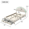 UPHOLSTERED BED 4FT6 DOUBLE BED FRAME WITH LED HEADBOARD FOR ADULTS, TEENAGERS