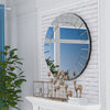 3D Bevelled Glass Wall Mirror Round Decorative Mirror Waterproof Bathroom Mirror