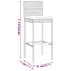 7 Piece Garden Bar Set with Cushions Grey Poly Rattan