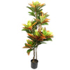 Artificial Tree Orange Yellow Codiaeum Tropical Large
