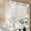White Dressing Table with LED Lights Mirror 2 Drawers Stool Vanity Make up Desk