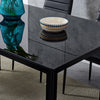 Compact Glass Dining Table 4 Seater 105cm in Length Black Home Kitchen Furniture