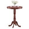 Wooden Pub Pedestal Side Table with Stable Base Round Bistro Table Versatile
