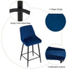 Bar Stools Blue Kitchen Counter Chairs Set of 2 Velvet-Touch Dining Chairs