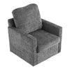 Swivel Accent Chair Grey Chenille Armchair Soft Barrel Club Chair Bedroom Lounge