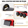 COSTWAY Kids Ride On Train Electric Ride On Toy with 16 Pieces Tracks-Black