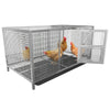 Large Stainless Steel Chicken Coop Run Cage Farm Poultry Pen with Removable Tray