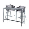 Alfresia Outdoor Aluminium High Bar Table with Two Modern Grey Bar Stools