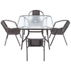 Glass Patio Coffee Dining Table Square/Round Stand Outdoor Garden Dinner Bistro
