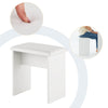 White Dressing Table with Large LED Mirror Wood Makeup Desk 3 Drawers Stool