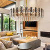 60cm Large Clear Crystal Chandelier Ceiling Light Droplets Pendant Lamp Fixture