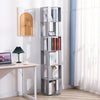 Rotatable 6 Tier Slim Corner Cabinet Bookcase Bookshelf Living Room Bedroom Grey