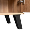 Modern Wood Shoe Storage Unit w/ 5 Compartments & Black Handles, 80x35x110cm