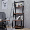 Steel Ladder Shelf 4/5 Tier Storage Rack Bookshelf Shelving Stand Wooden Shelves