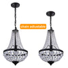 Crystal Chandelier Ceiling Light Pendant Light Black Lamp Height Adjustable E27