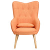 Occasional Scalloped Button High Back Fabric Armchair Sofa Chair Footrest Stool