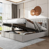 Ottoman Storage Bed 4ft6 Double Size Upholstered Bed Frame with Hydraulic Lift