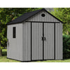 8 x 8ft Plastic Garden Storage Shed Includes Floor Base Strudy House Double Door