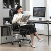 Ergonomic Office Chair Heavy Duty Faux Leather Adjustable Height Tilt Home Black