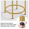 Round Side Table with Glass Top, Gold End Table with Metal Frame for Living Room