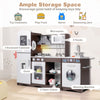 Kids Kitchen Playset w/ Realistic Lights-Brown