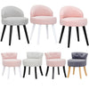 Velvet Dressing Table Stool Chair Makeup Padded Piano Seat Bedroom Wooden Legs