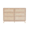 Dusk Isla Natural Wood Effect & Rattan 6 Drawer Chest of Drawers RRP