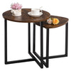 Set Of 2 Coffee Tables Wooden Side End Table Lamp Plant Stand Nesting Nest Table