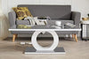 Grey & White Glass Coffee Table Modern & Elegant Gloss Coffee Table With Centre