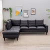 L-Shaped Corner Sofa, Sectional Couch with Built-in USB Port Chaise