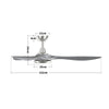 52" Ceiling Fan Chandelier Light 3 Color LED Remote Control Reverse/Timer/6Speed