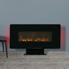 Wall/Freestanding Electric Fireplace LED 7 Flames Curved Glass Heater with Stand
