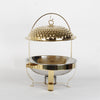 4.5L Gold Stainless Steel Chafing Dish With Hook Up,Buffet Server Food Warmer UK