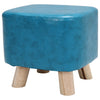 Square Upholstered Footstool Pouffe Stool Small Chair Seat with 4 Wooden Legs UK