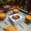 Square Outdoor BBQ Fire Pit Garden Bowl Stove Brazier Patio Heater Firepit w Lid