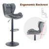 2x Bar Stools Faux Leather Gas Lift Adjustable Pub Chair Frosting Base Swivel