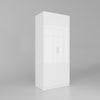 2 Door Wardrobe with Hanging Rail White High Gloss Bedroom Storage Cupboard