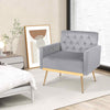 Modern Velvet Accent Chair Upholstered Armchair Sofa Chair-Grey