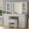 Makeup Vanity with Mirror and Lights, 12 Drawers Vanity Desk with Chair