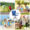 Folding Camping Chair 360° Swivel Portable Beach Outdoor Seat W/ Cup Holder &Bag